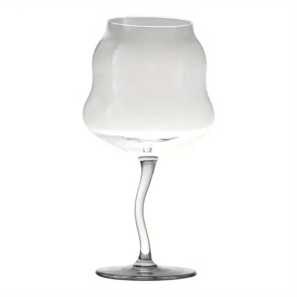 500ml/17oz Lot Of 2 Large Whiskey Macaroon Twist Red Wine Glass - Transparent